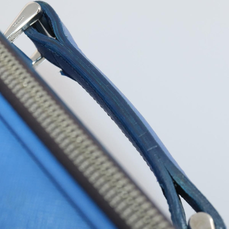Prada Travel Bag Nylon Blue Leather
