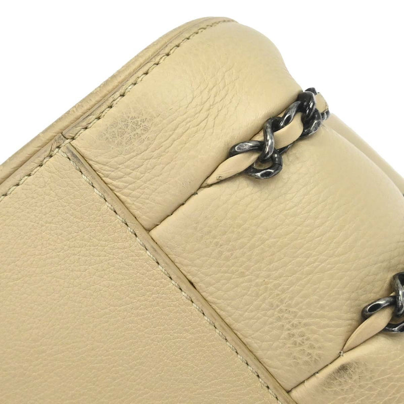Chanel Flap Shoulder Leather Beige Bag