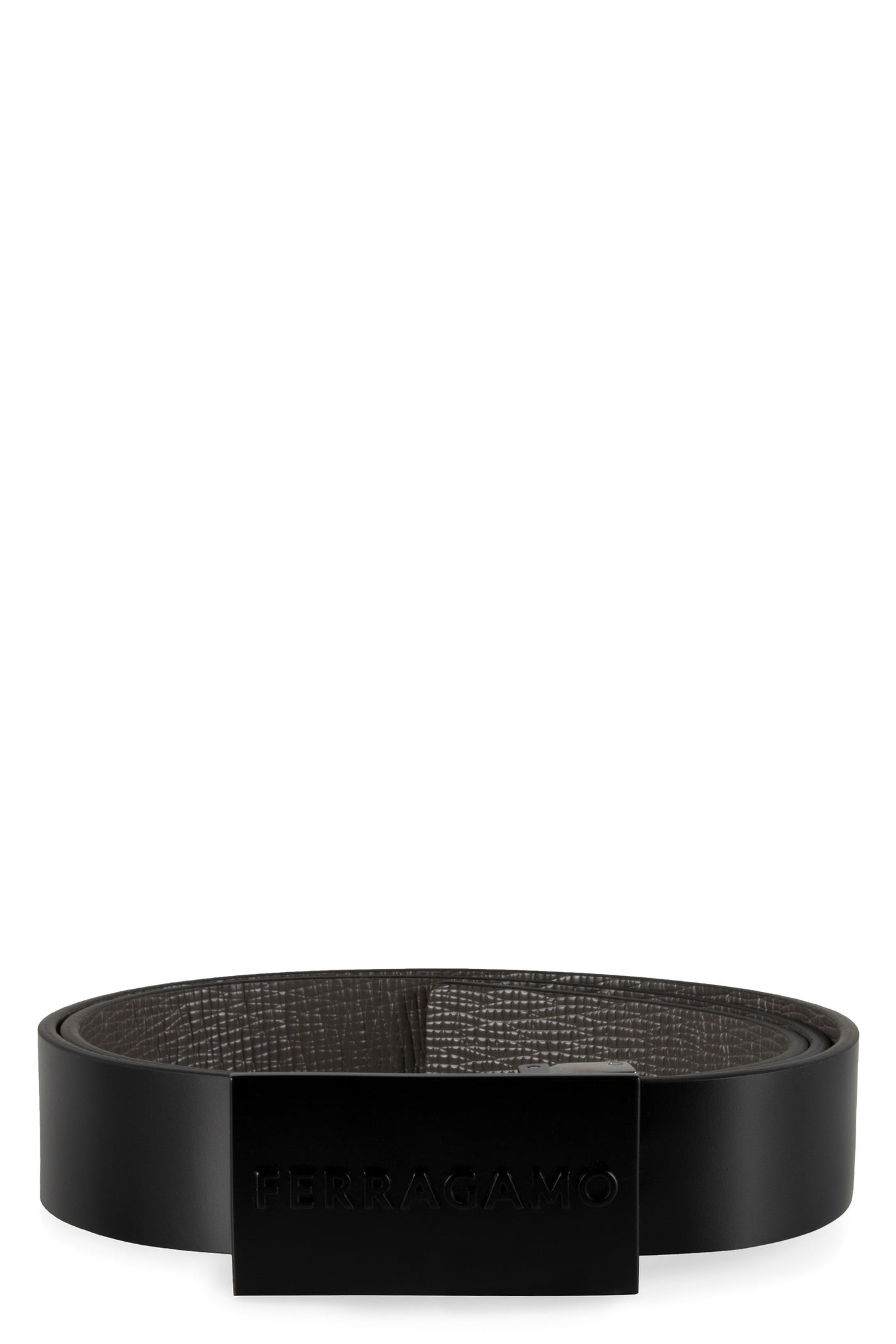 Ferragamo Reversible Leather Belt — Black Calf
