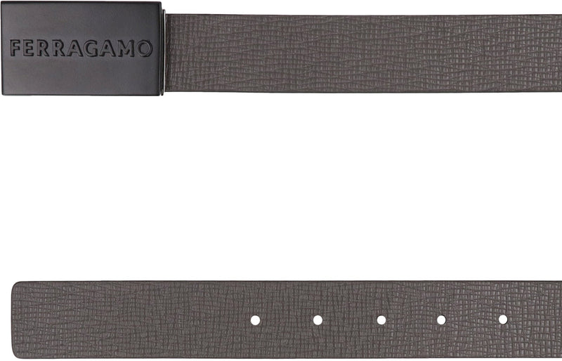 Ferragamo Reversible Leather Belt — Black Calf