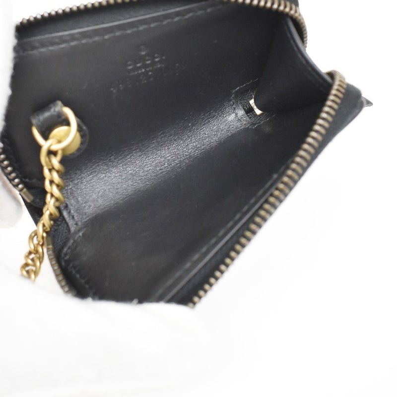 Gucci Gg Marmont Zip Around Matelasse Leather Black Accessory