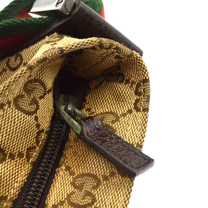 Gucci Web Zip Gg Canvas Beige Bag