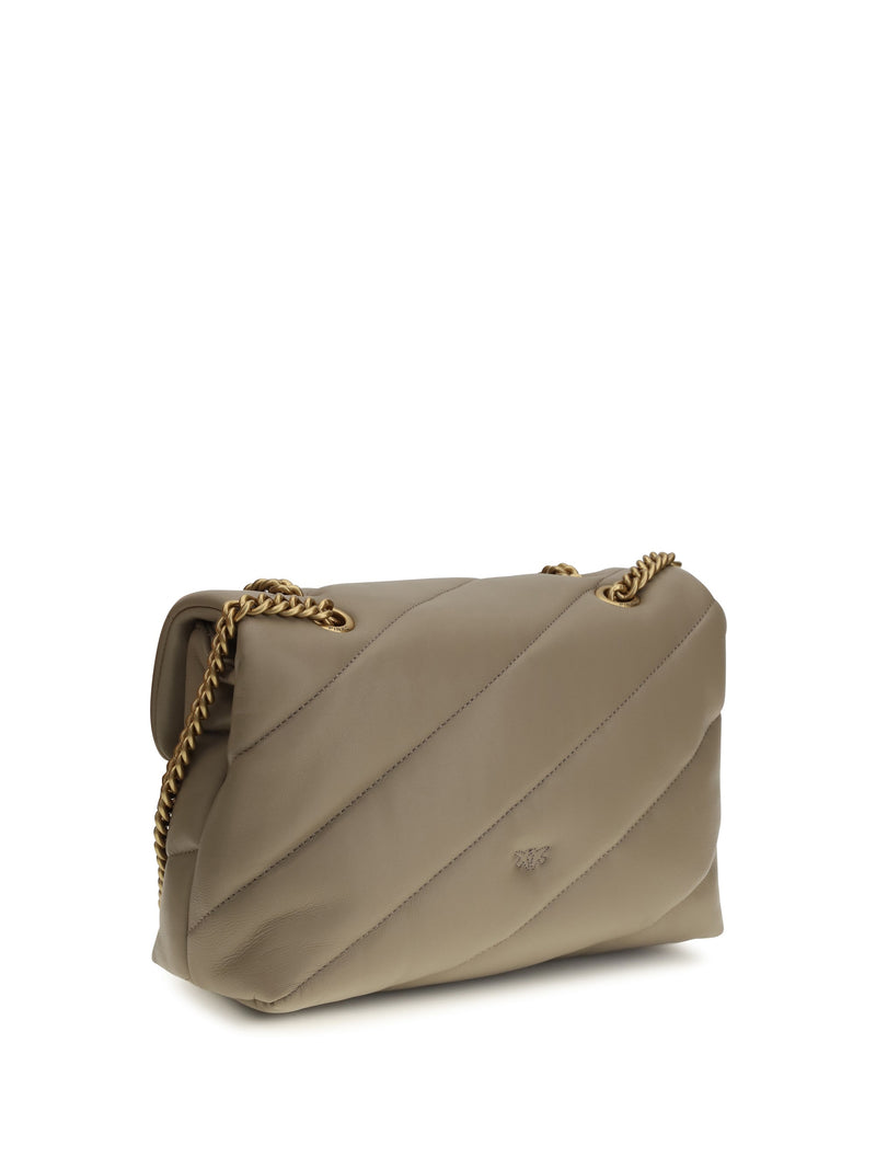 Pinko Love Shoulder Bag — Beige Calf Leather