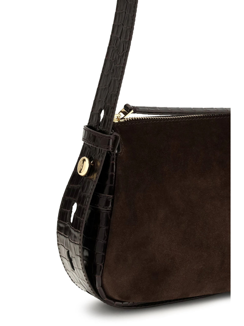 Tory Burch Romy Shoulder Bag — Brown Suede