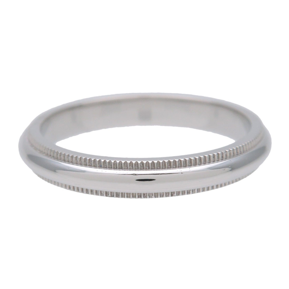 Tiffany & Co. Classic Milgrain Band Platinum Silver Bijoux