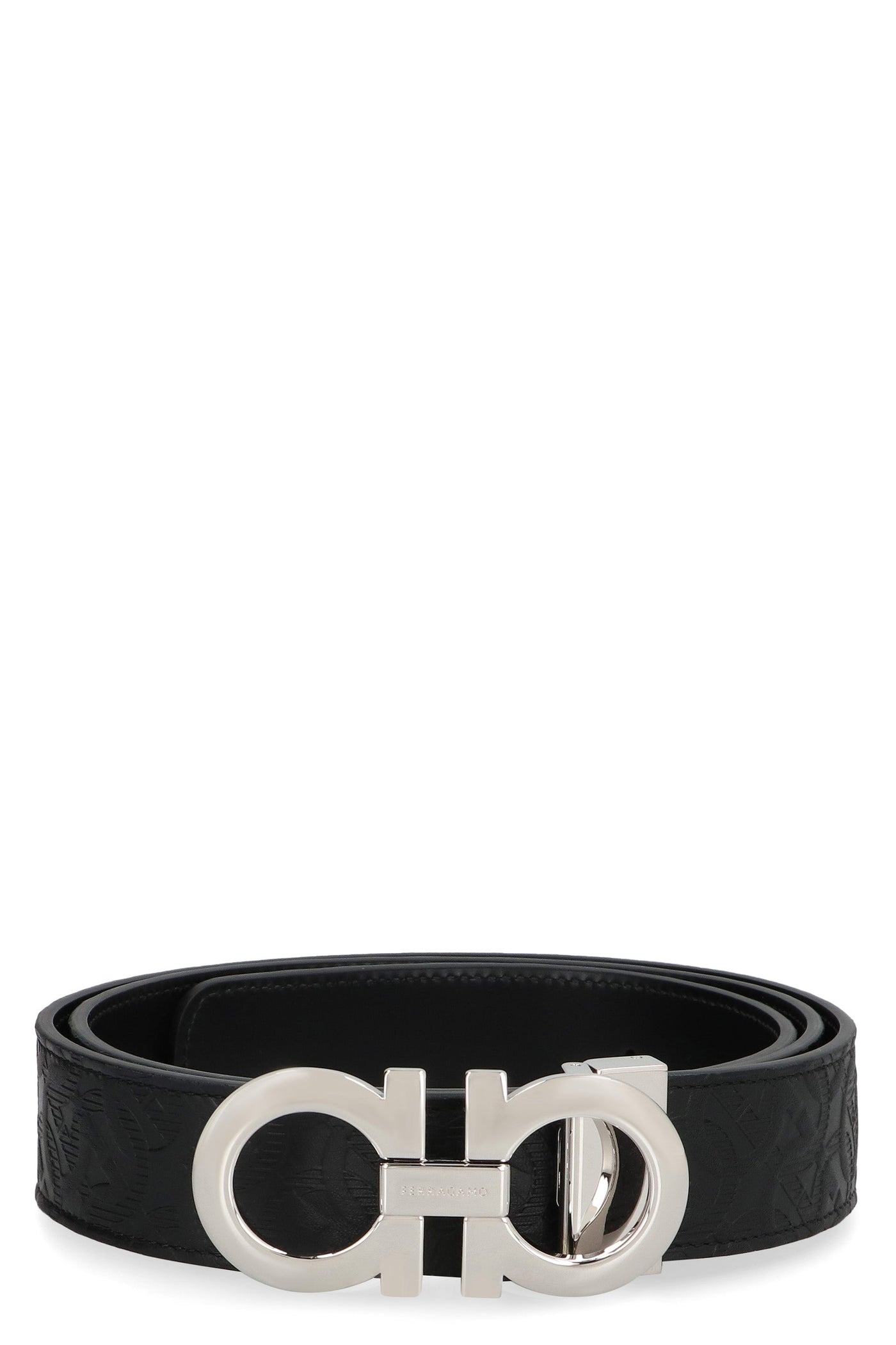 Ferragamo Gancini Belt — Black Calfskin