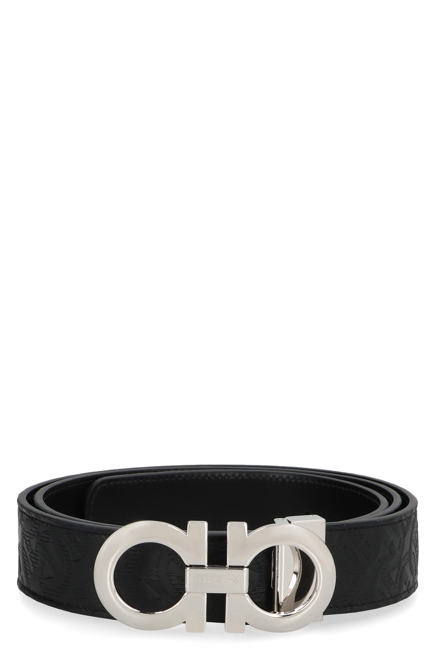 Ferragamo Gancini Belt — Black Calfskin