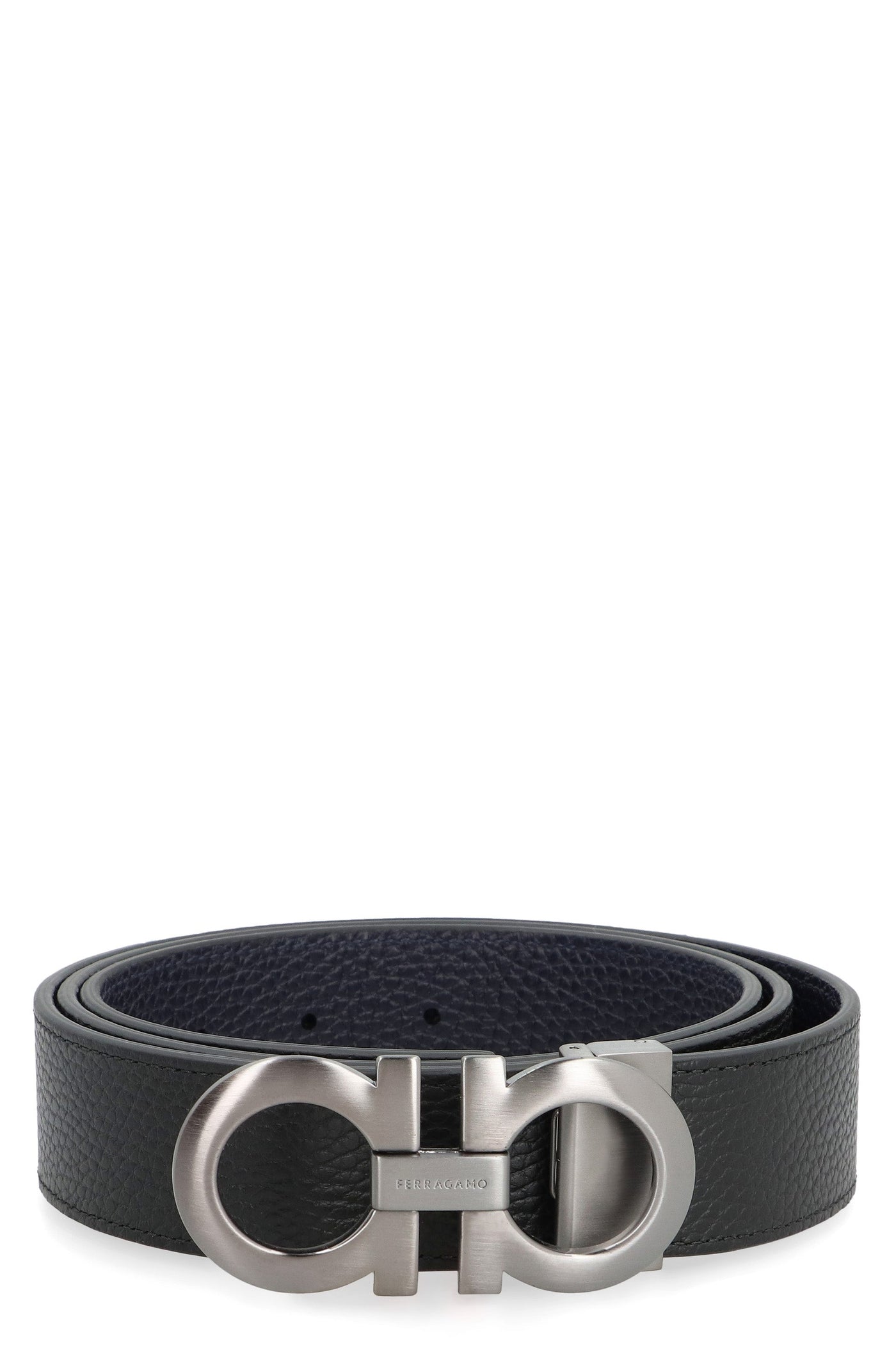 Ferragamo Gancini Belt — Black Calf