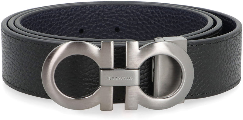 Ferragamo Gancini Belt — Black Calf