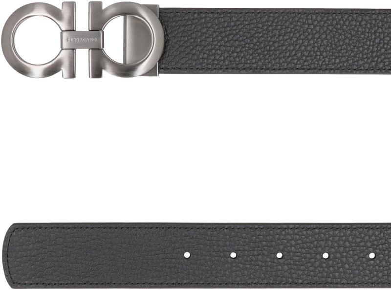 Ferragamo Gancini Belt — Black Calf