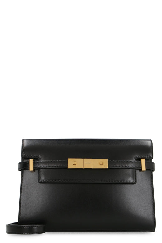 Saint Laurent Manhattan Crossbody Bag — Black Calf