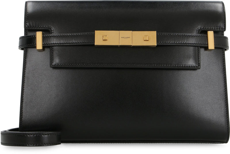 Saint Laurent Manhattan Crossbody Bag — Black Calf