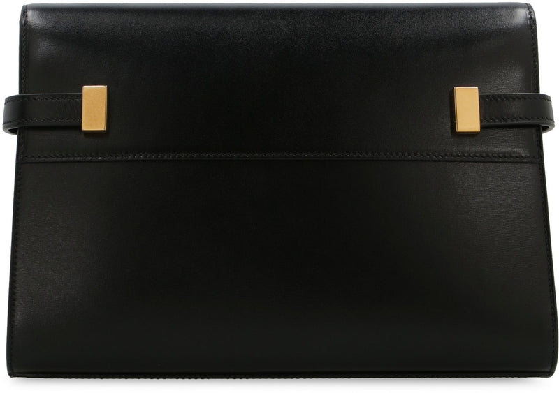 Saint Laurent Manhattan Crossbody Bag — Black Calf