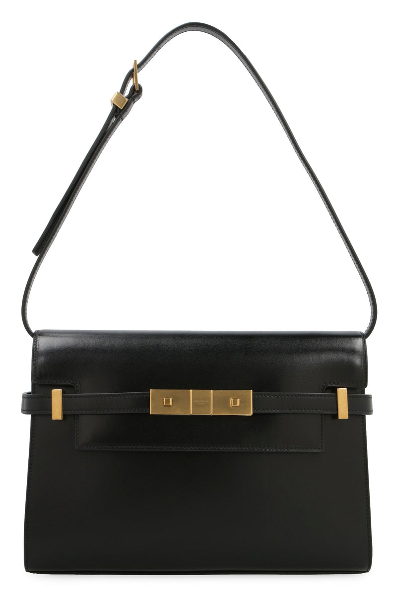 Saint Laurent Manhattan Crossbody Bag — Black Calf