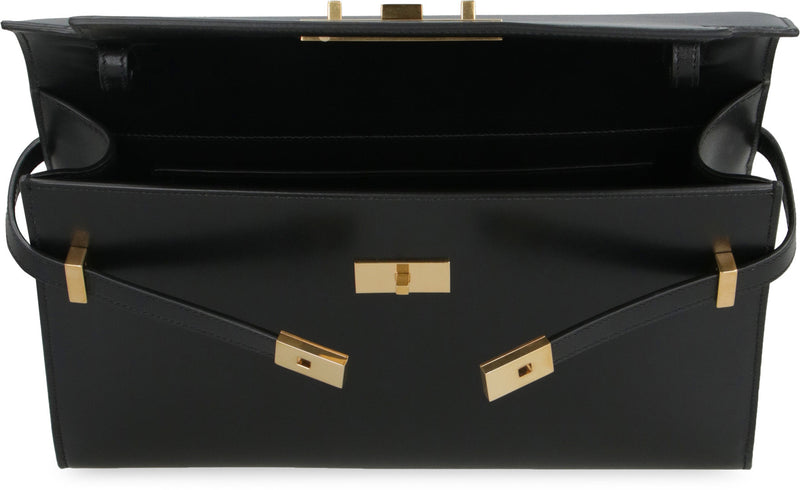 Saint Laurent Manhattan Crossbody Bag — Black Calf