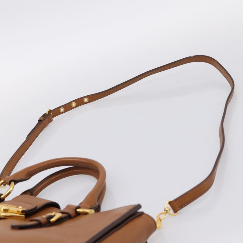 Miu Miu Madras Convertible Lock Leather Brown Bag