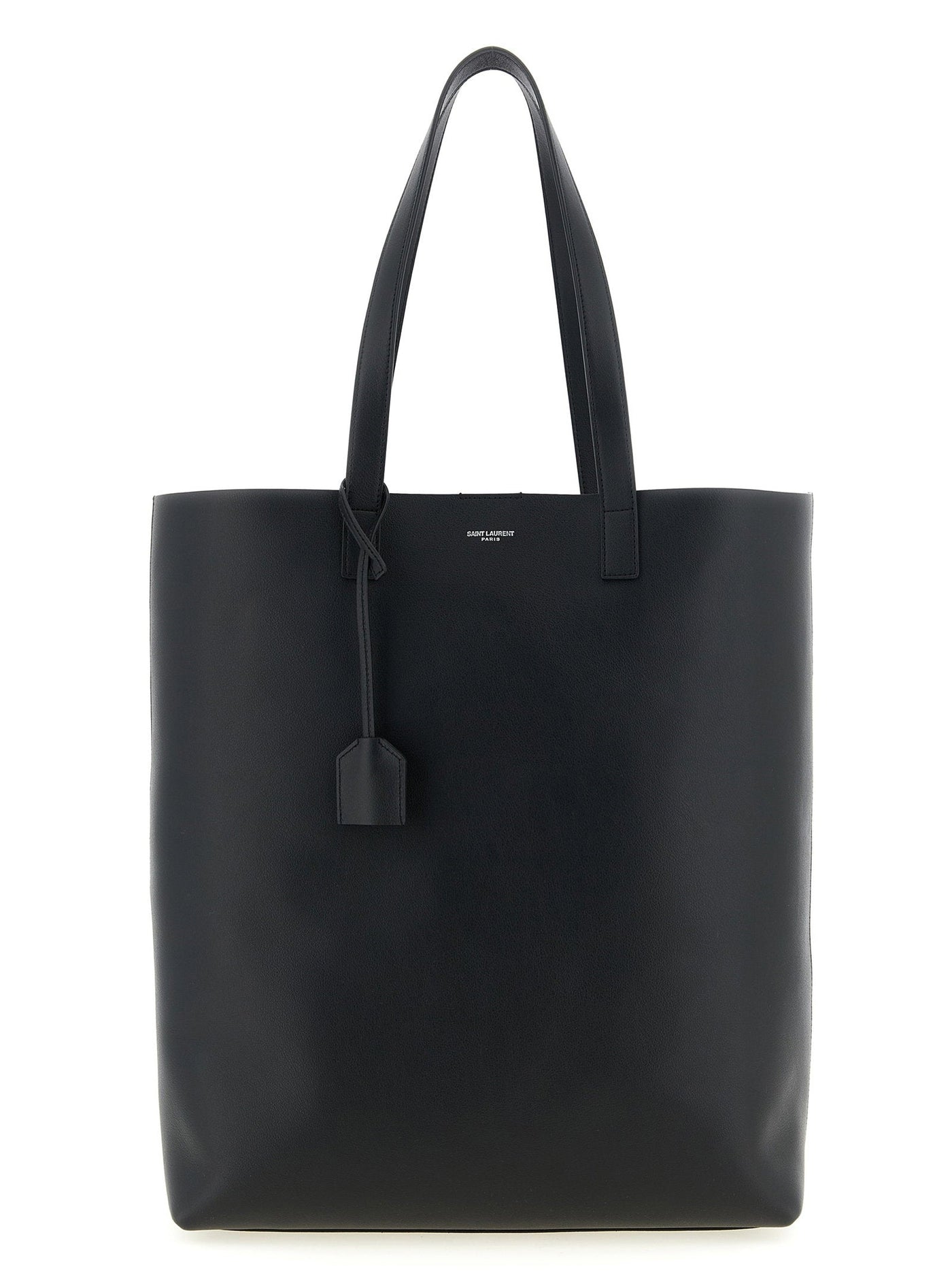 Saint Laurent Leather Tote Bag — Black