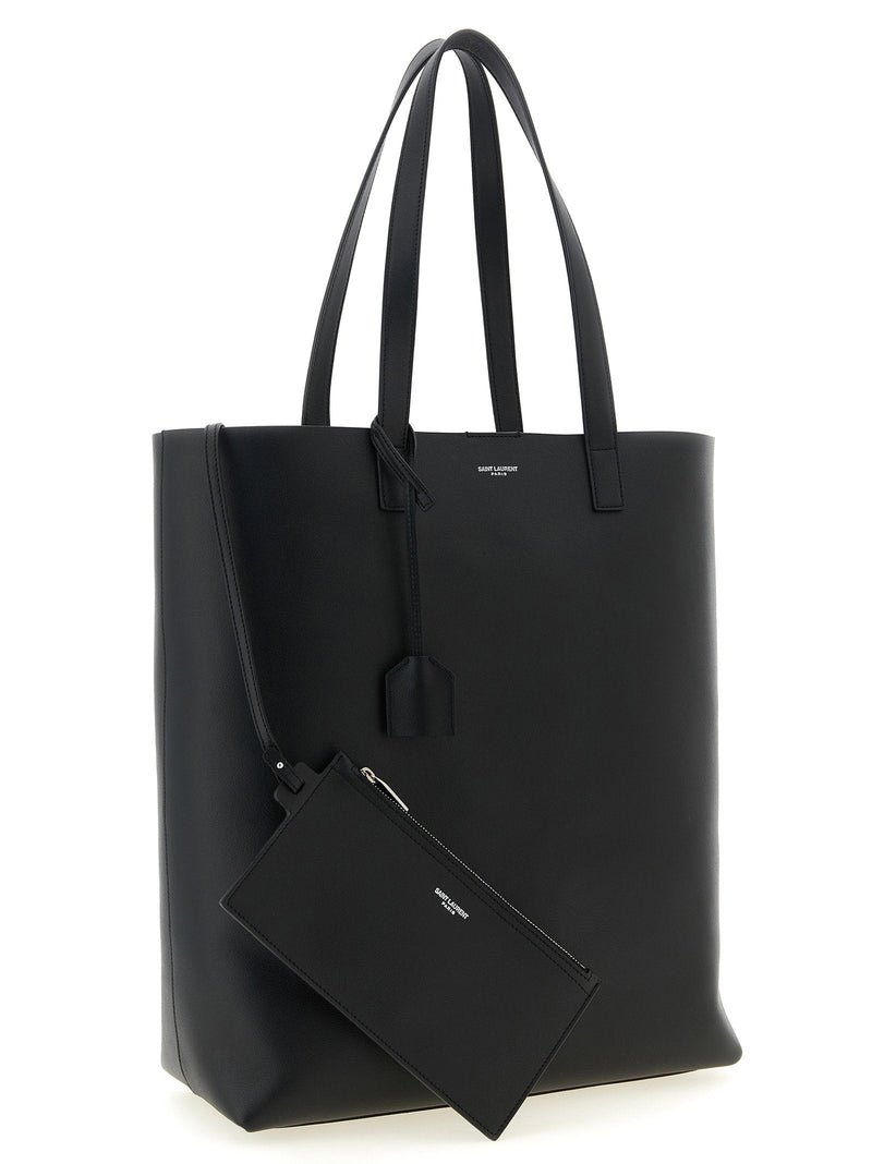 Saint Laurent Leather Tote Bag — Black