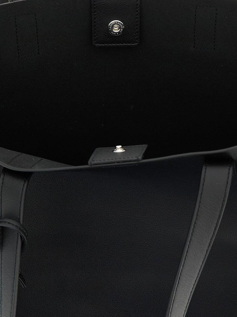 Saint Laurent Leather Tote Bag — Black