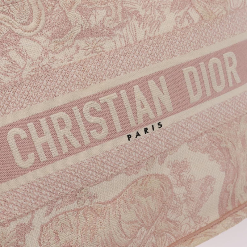 Christian Dior Book Embroidered Canvas Pink Bag