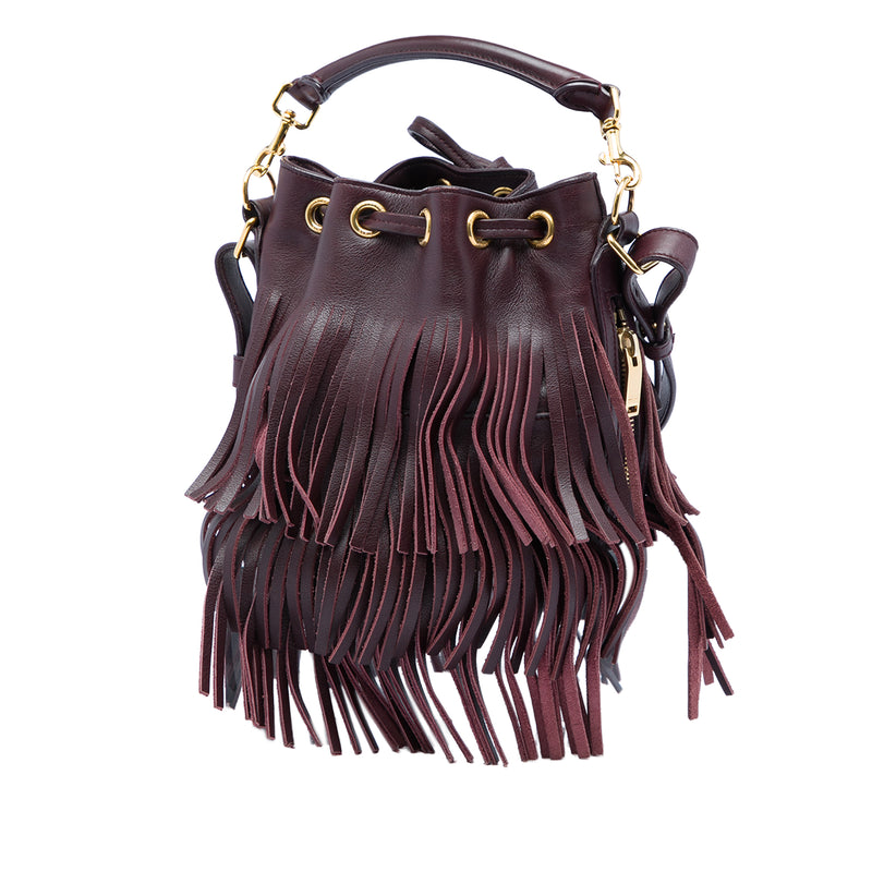 Small Calfskin Emmanuelle Fringe Bucket Bag - Image 2