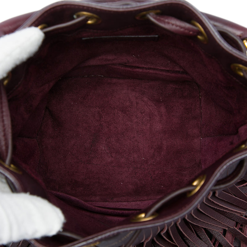 Small Calfskin Emmanuelle Fringe Bucket Bag - Image 4