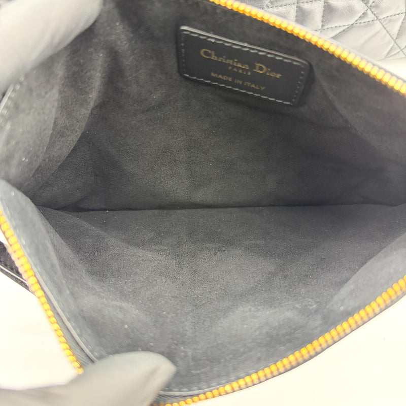 Christian Dior Toujours Macrocannage Quilt Calfskin Black Leather Bag