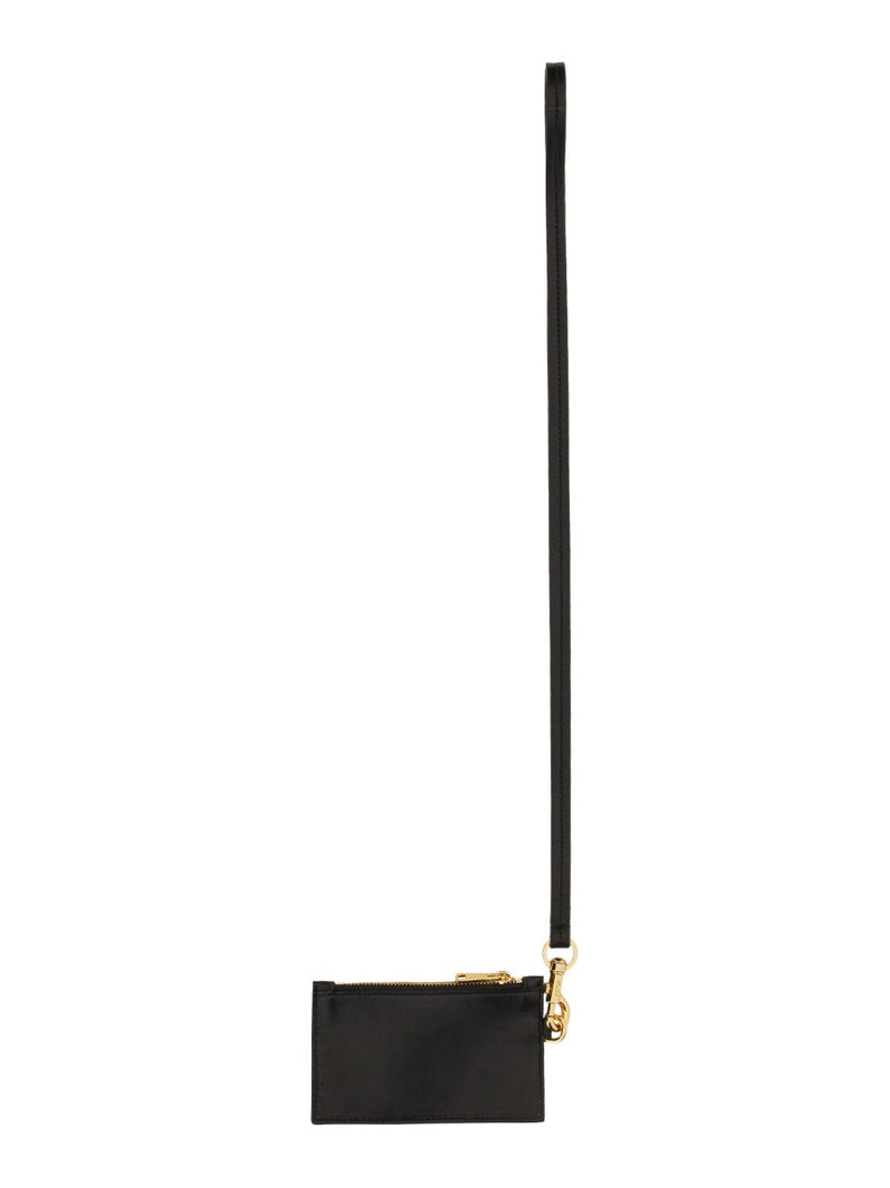 Nº21 Removable Shoulder Strap Card Holder — Black Leather Wallets & Purses