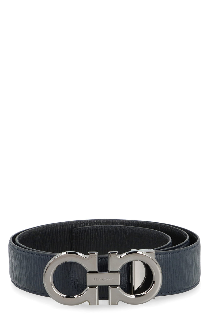 Ferragamo Gancini Belt — Blue Calf