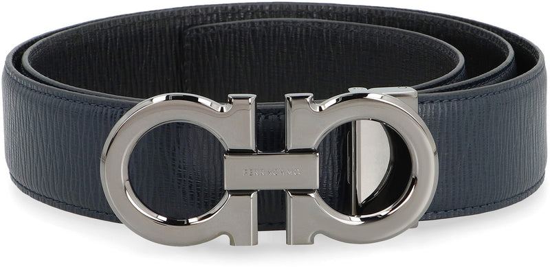 Ferragamo Gancini Belt — Blue Calf