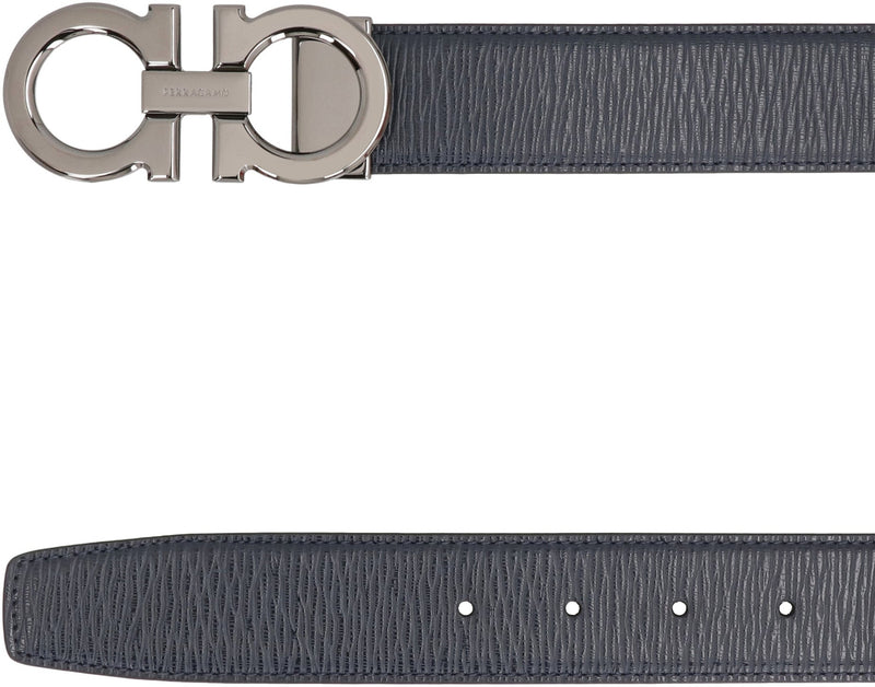 Ferragamo Gancini Belt — Blue Calf