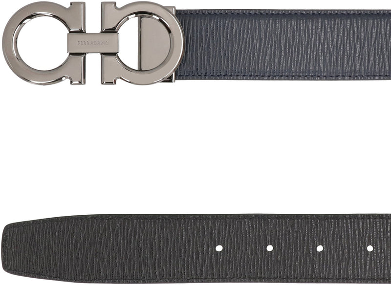 Ferragamo Gancini Belt — Blue Calf