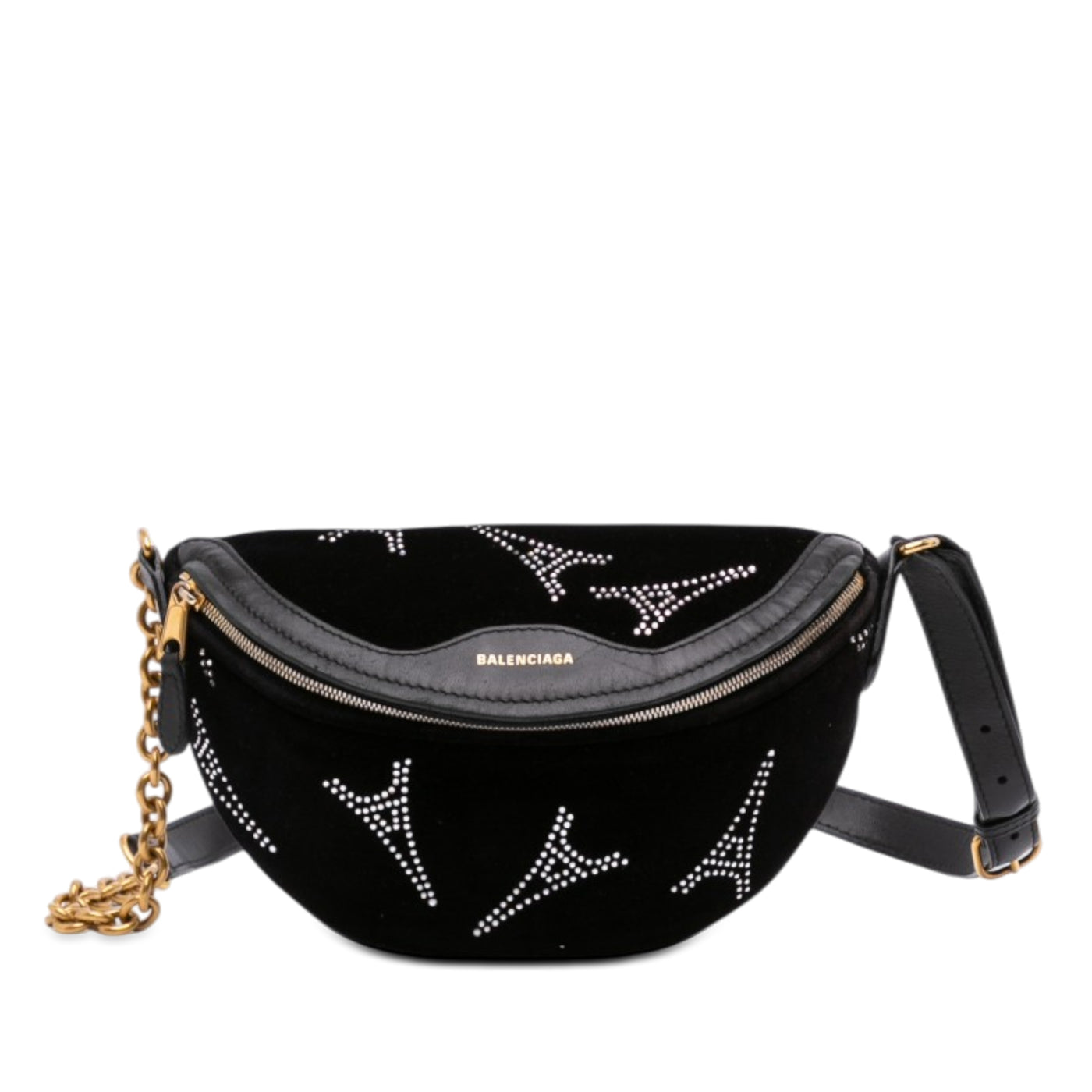 Velvet Crystal Embellished Souvenir Belt Bag XXS - Image 1