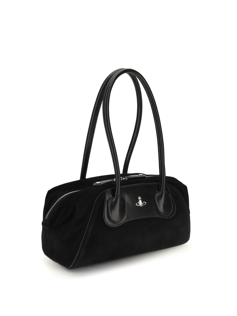 Vivienne Westwood Shirley Shoulder Bag — Black Calf Leather Bos Taurus