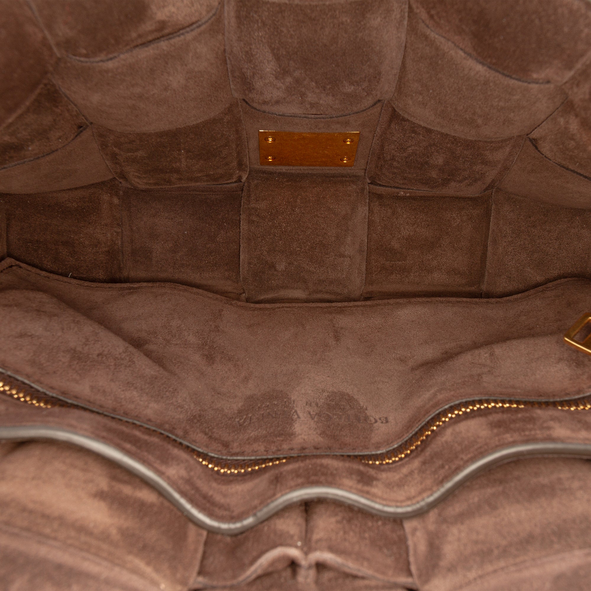Suede Intrecciato Padded Chain Cassette Satchel - Image 4