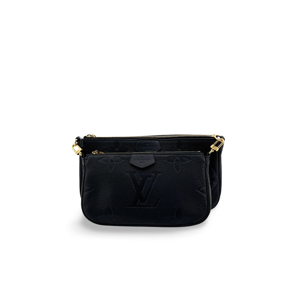 Louis Vuitton Multi Pochette Accessoires Monogram Empreinte Giant Black Leather Bag
