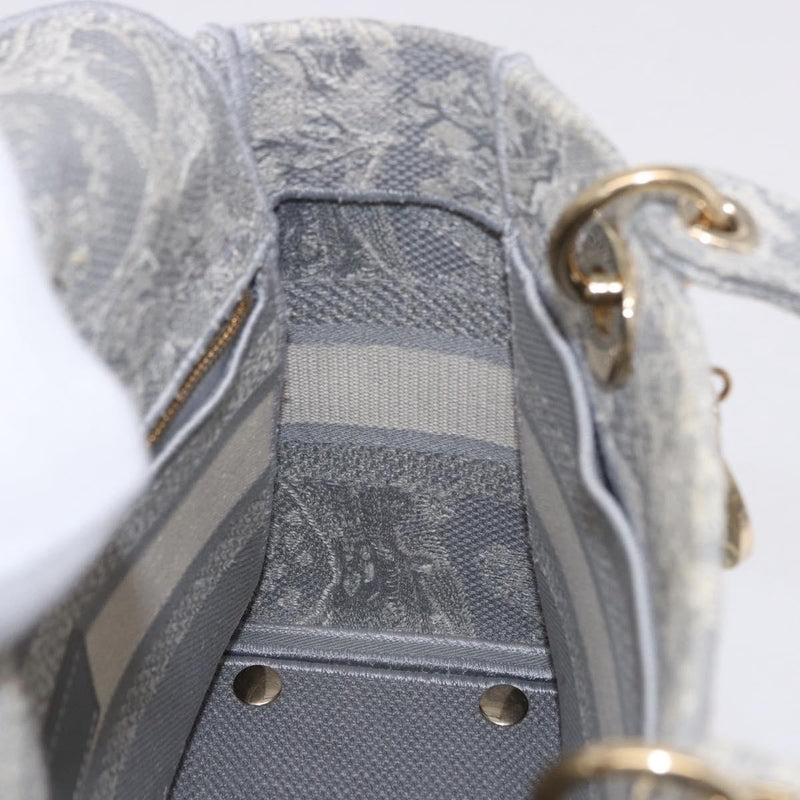 Christian Dior Lady Embroidered Canvas Gray Bag
