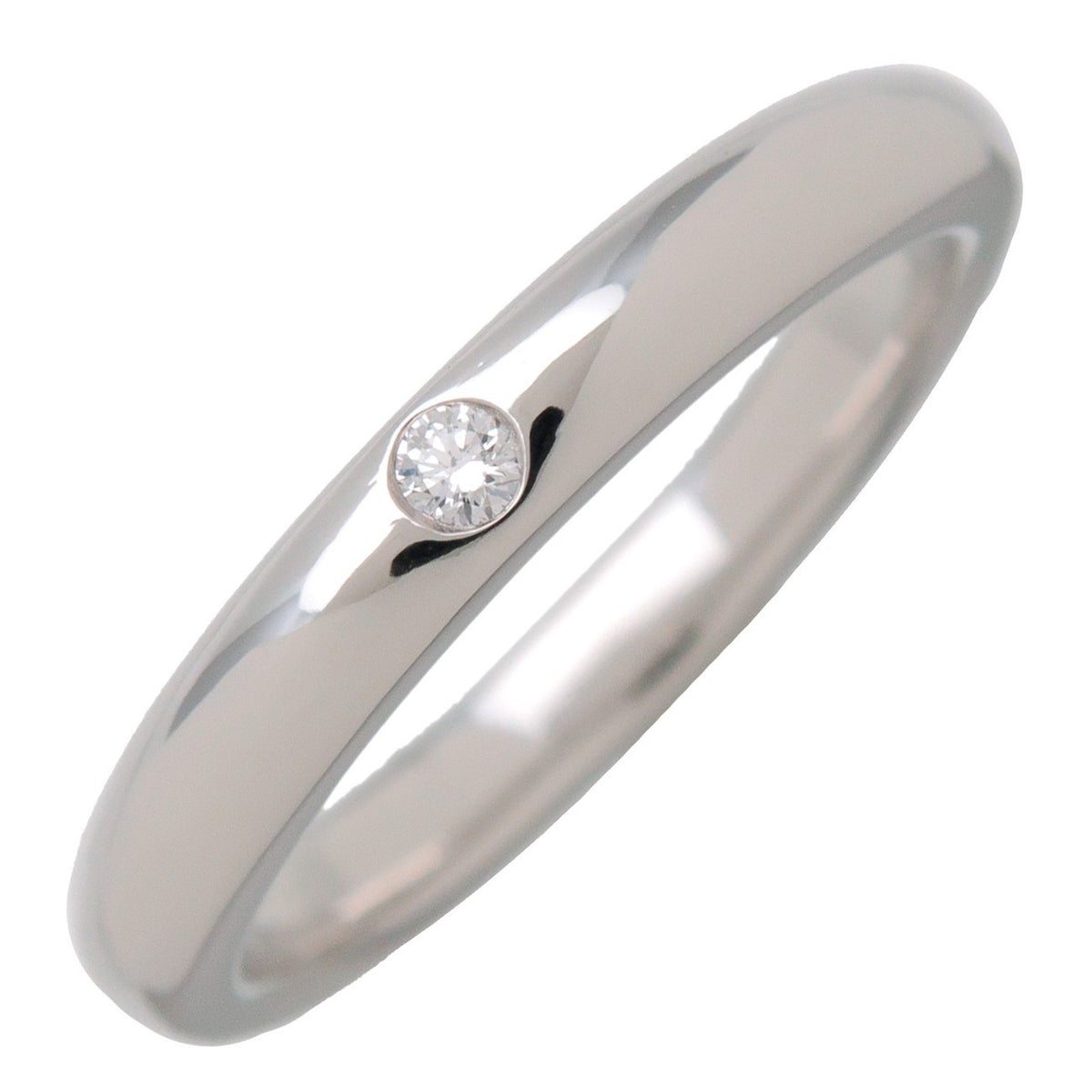 Tiffany & Co. Elsa Peretti 1 Diamond Stacking Band 18k Rose Gold With Silver Platinum Bijoux