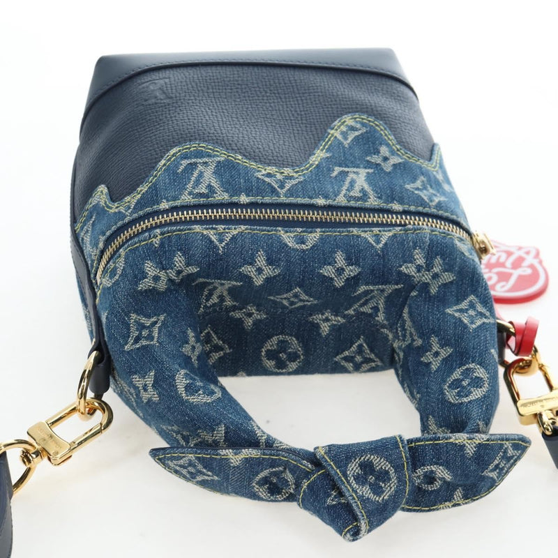 Louis Vuitton Nigo Japanese Cruiser Monogram Denim And Taurillon Leather Blue Canvas Bag
