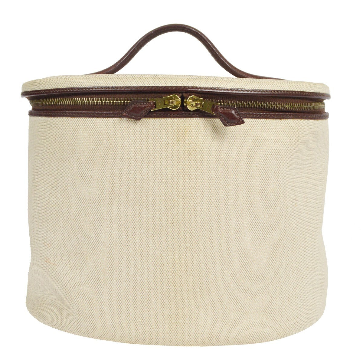 Hermes Acapulco Vanity Toile With Leather Beige Canvas Bag