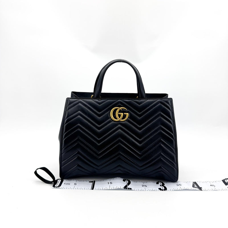 Gucci Gg Marmont Matelasse Leather Black Bag