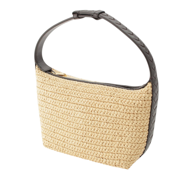 Mini Nappa Intrecciato Trimmed Raffia Wallace Handbag - Image 2