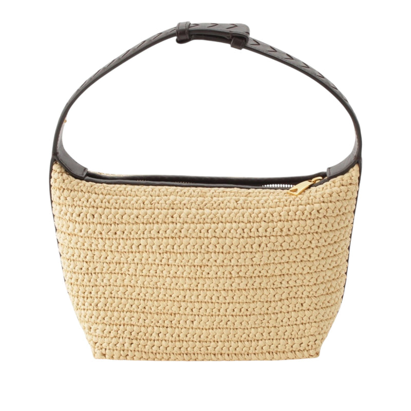 Mini Nappa Intrecciato Trimmed Raffia Wallace Handbag - Image 4