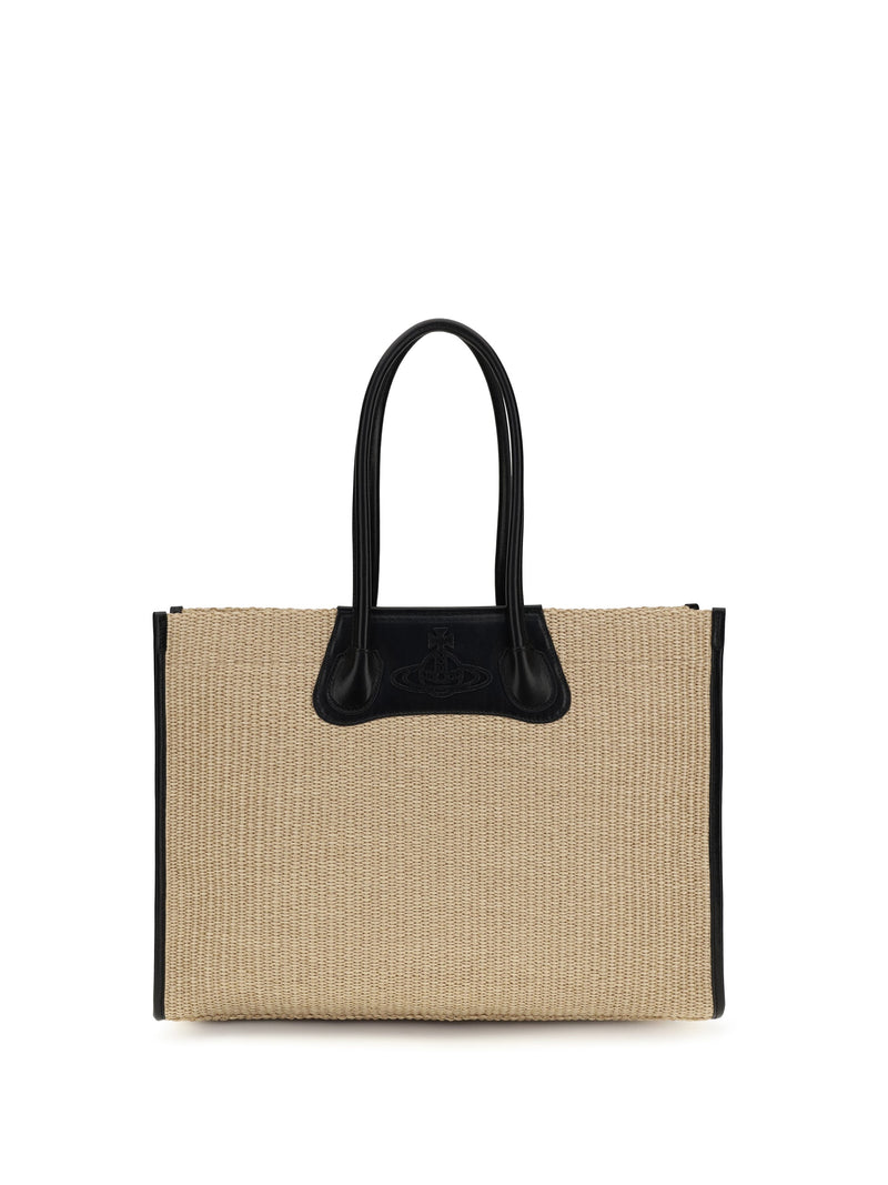 Vivienne Westwood Troy Tote Bag — Beige Raffia