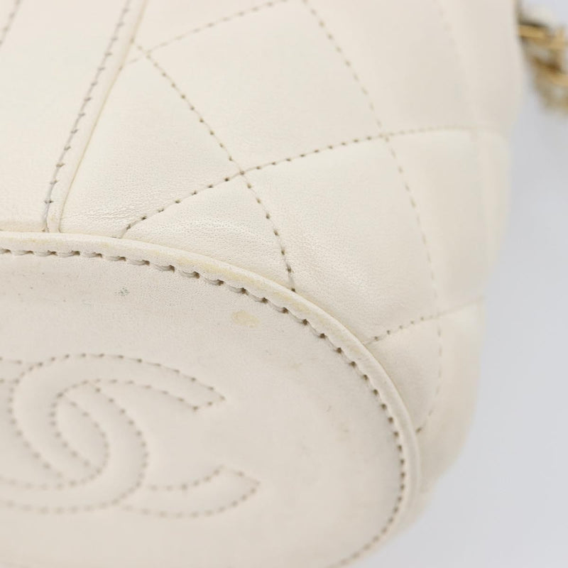 Chanel Crown Box Vanity Quilted Lambskin White Leather Bag