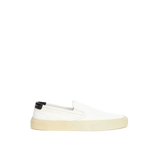 White Cotton Low Top Sneakers
