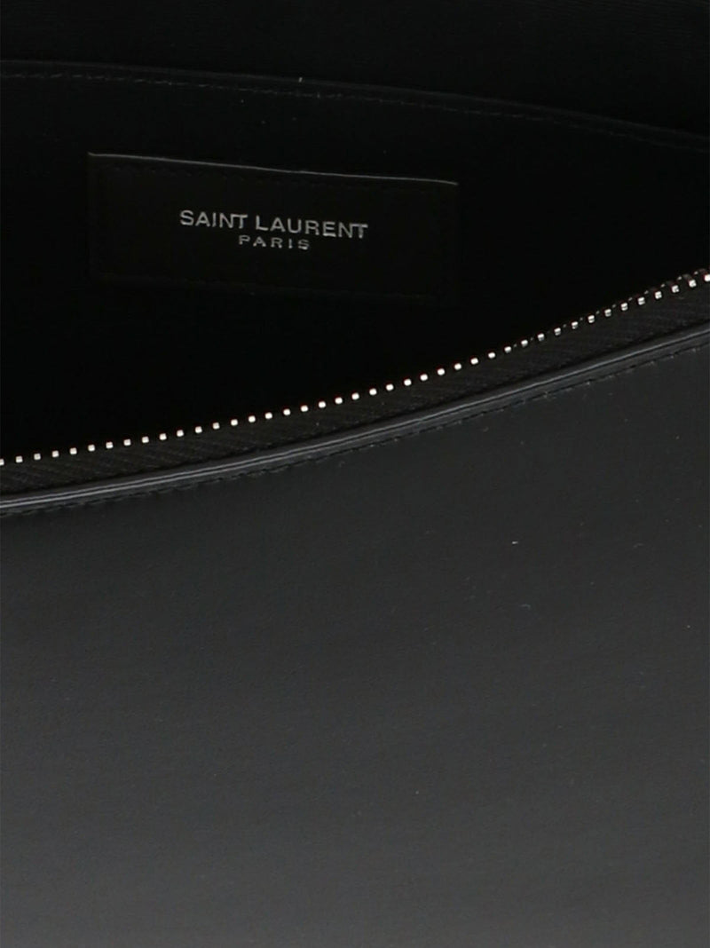 Saint Laurent Tiny Cassandre Clutch — Black
