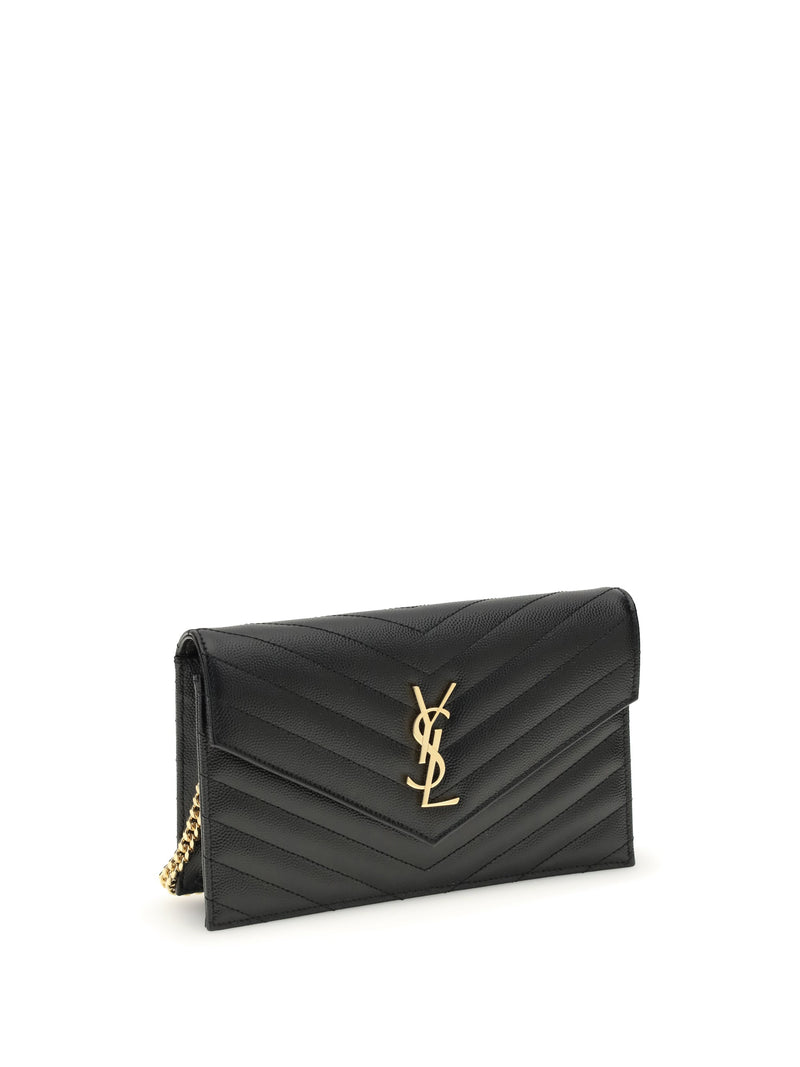 Saint Laurent Cassandre Mini Crossbody Bag — Black Calf Leather Bos Taurus
