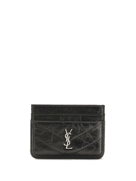 Saint Laurent Niki Card Case — Black Calf Leather Bos Taurus Cases
