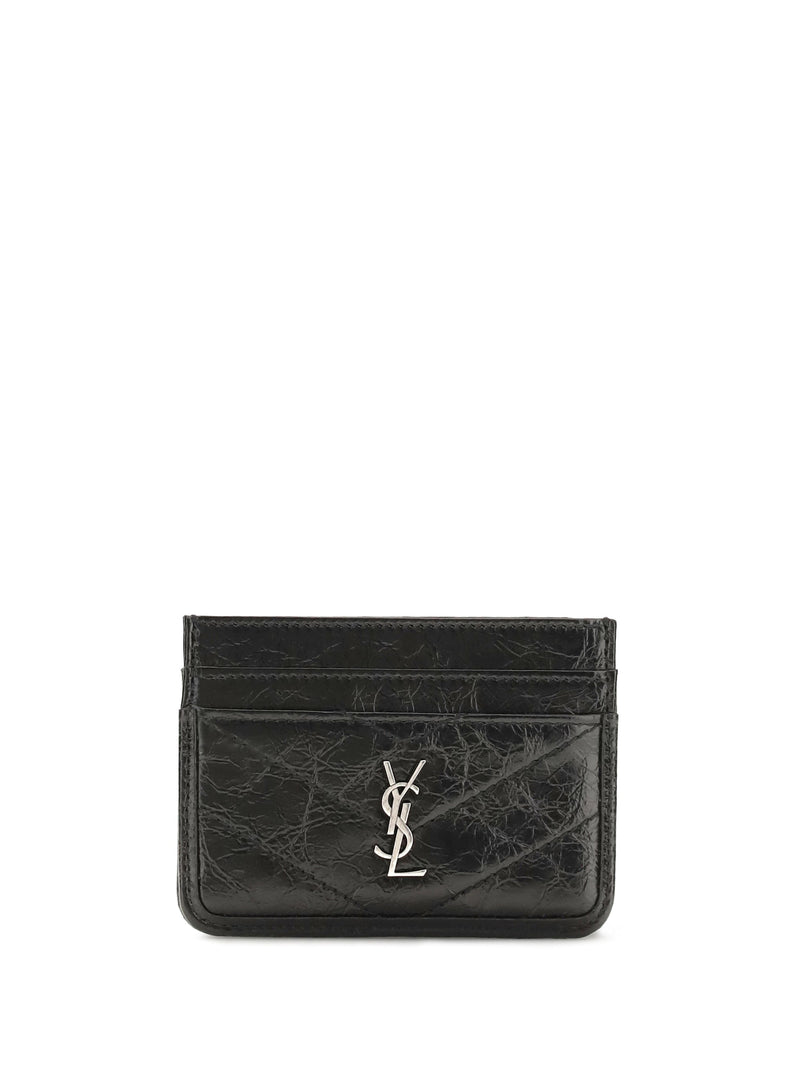 Saint Laurent Niki Card Case — Black Calf Leather Cases